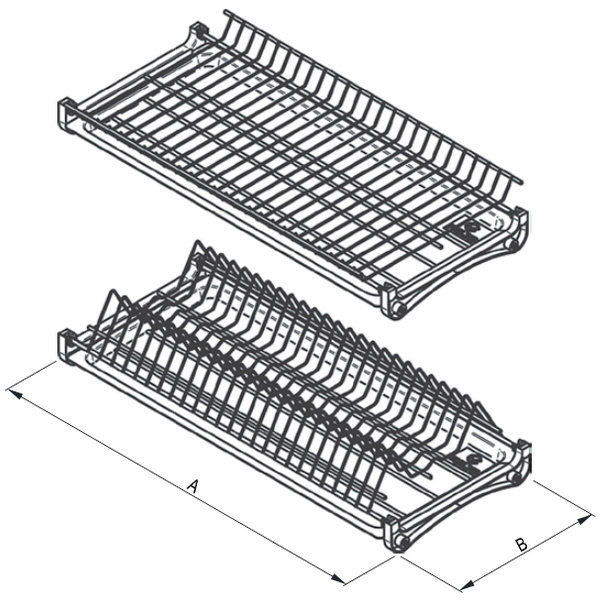 Сушка для посуды 400 эффект хром Standard 3 REJS + PLATINUM Сушка для посуды 400 эффект хром Standard 3 REJS + PLATINUM